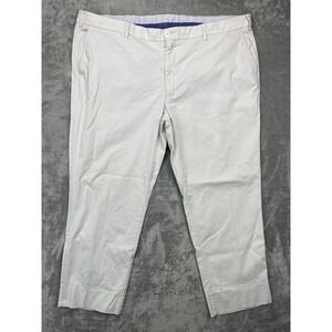 Ballin Men's True Khaki Pants Flat Front  46  Comfort Stretch Ivory Pima Cotton